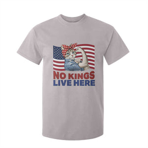 No Kings Live Here T Shirt For Kid Funny Rosie The Riveter Cat Feminist Gift TS12 Ice Gray Print Your Wear