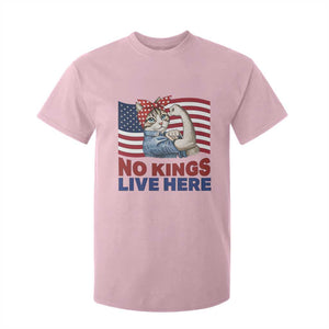 No Kings Live Here T Shirt For Kid Funny Rosie The Riveter Cat Feminist Gift TS12 Light Pink Print Your Wear