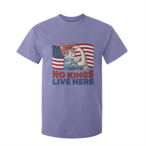 No Kings Live Here T Shirt For Kid Funny Rosie The Riveter Cat Feminist Gift TS12 Violet Print Your Wear
