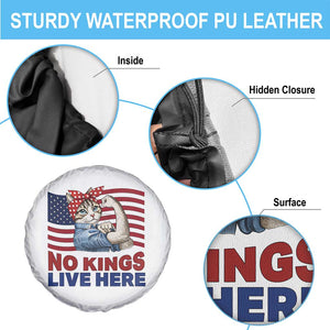 No Kings Live Here Spare Tire Cover Funny Rosie The Riveter Cat Feminist Gift TS12 Print Your Wear
