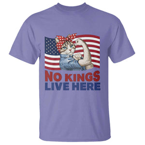 No Kings Live Here T Shirt Funny Rosie The Riveter Cat Feminist Gift TS12 Violet Print Your Wear