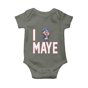 I Love Maye Baby Onesie Funny QB Sport Fan TS12 Military Green Print Your Wear