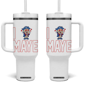 I Love Maye Tumbler With Handle Funny QB Sport Fan TS12 One Size: 40 oz White Print Your Wear