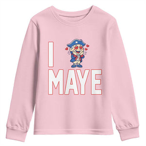 I Love Maye Youth Sweatshirt Funny QB Sport Fan TS12 Light Pink Print Your Wear