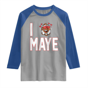 I Love Maye Raglan Shirt Football Lover Gift For NE Fan TS12 Sport Gray Royal Print Your Wear