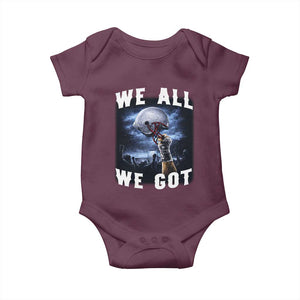 We All We Got Football Helmet Victory Graphic Baby Onesie TS12 Maroon Print Your Wear