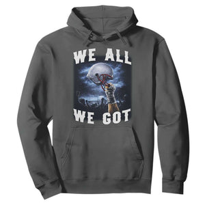 We All We Got Football Helmet Victory Graphic Hoodie TS12 Dark Heather Print Your Wear