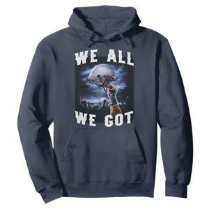 We All We Got Football Helmet Victory Graphic Hoodie TS12 Navy Print Your Wear