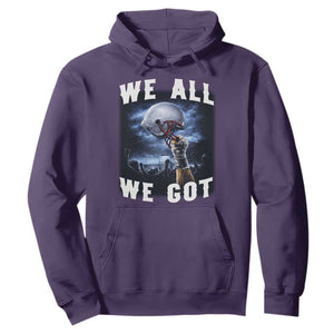 We All We Got Football Helmet Victory Graphic Hoodie TS12 Purple Print Your Wear