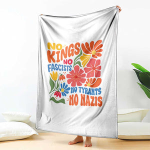 No Kings Wildflower Protest Throw Blanket No Fascists No Tyrants No Nazis TS12 Print Your Wear