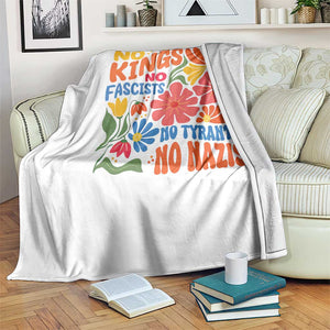 No Kings Wildflower Protest Throw Blanket No Fascists No Tyrants No Nazis TS12 Print Your Wear
