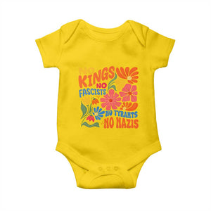 No Kings Wildflower Protest Baby Onesie No Fascists No Tyrants No Nazis TS12 Daisy Print Your Wear