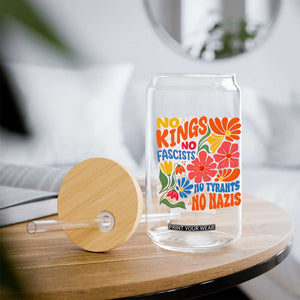 No Kings Wildflower Protest Glass Can No Fascists No Tyrants No Nazis TS12 Print Your Wear
