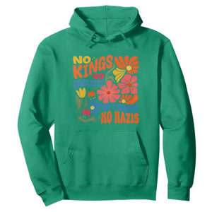 No Kings Wildflower Protest Hoodie No Fascists No Tyrants No Nazis TS12 Irish Green Print Your Wear