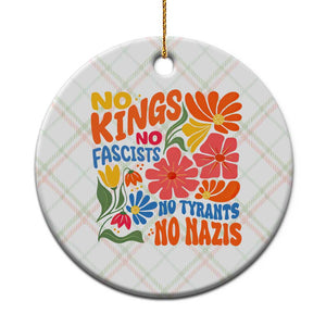 No Kings Wildflower Protest Ceramic Ornament No Fascists No Tyrants No Nazis TS12 1pc Christmas Plaid Print Your Wear