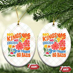 No Kings Wildflower Protest Ceramic Ornament No Fascists No Tyrants No Nazis TS12 Print Your Wear