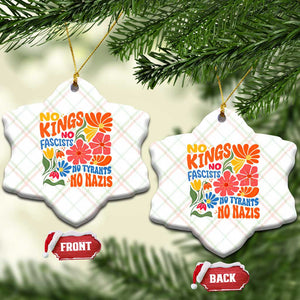 No Kings Wildflower Protest Ceramic Ornament No Fascists No Tyrants No Nazis TS12 Print Your Wear