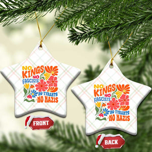 No Kings Wildflower Protest Ceramic Ornament No Fascists No Tyrants No Nazis TS12 Print Your Wear