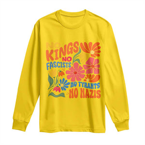 No Kings Wildflower Protest Long Sleeve Shirt No Fascists No Tyrants No Nazis TS12 Daisy Print Your Wear