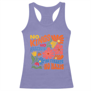 No Kings Wildflower Protest Racerback Tank Top No Fascists No Tyrants No Nazis TS12 Violet Print Your Wear
