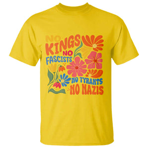 No Kings Wildflower Protest T Shirt No Fascists No Tyrants No Nazis TS12 Daisy Print Your Wear