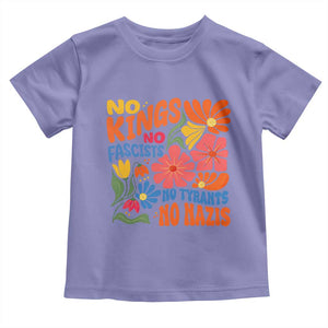 No Kings Wildflower Protest Toddler T Shirt No Fascists No Tyrants No Nazis TS12 Violet Print Your Wear