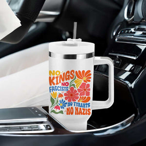 No Kings Wildflower Protest Tumbler With Handle No Fascists No Tyrants No Nazis TS12 Print Your Wear
