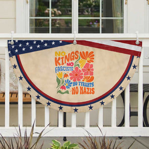 No Kings Wildflower Protest Patriotic Fan Flag No Fascists No Tyrants No Nazis