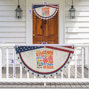 No Kings Wildflower Protest Patriotic Fan Flag No Fascists No Tyrants No Nazis