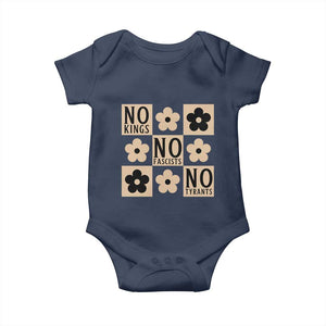 No Kings Wildflower Retro Boho Floral Baby Onesie TS12 Navy Print Your Wear