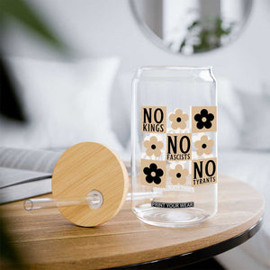 No Kings Wildflower Retro Boho Floral Glass Can TS12 Print Your Wear
