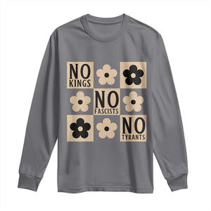 No Kings Wildflower Retro Boho Floral Long Sleeve Shirt TS12 Charcoal Print Your Wear