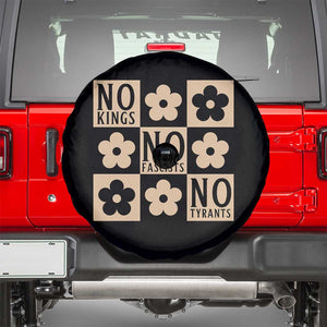 No Kings Wildflower Retro Boho Floral Spare Tire Cover TS12 Black Print Your Wear