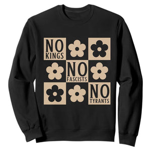 No Kings Wildflower Retro Boho Floral Sweatshirt TS12 Black Print Your Wear
