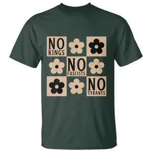 No Kings Wildflower Retro Boho Floral T Shirt TS12 Dark Forest Green Print Your Wear