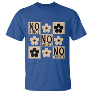 No Kings Wildflower Retro Boho Floral T Shirt TS12 Royal Blue Print Your Wear