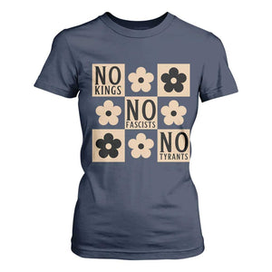 No Kings Wildflower Retro Boho Floral T Shirt For Women TS12 Navy Print Your Wear