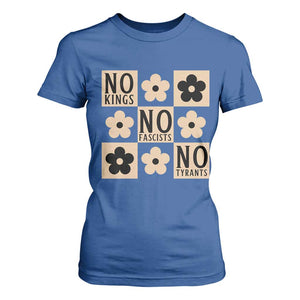 No Kings Wildflower Retro Boho Floral T Shirt For Women TS12 Royal Blue Print Your Wear