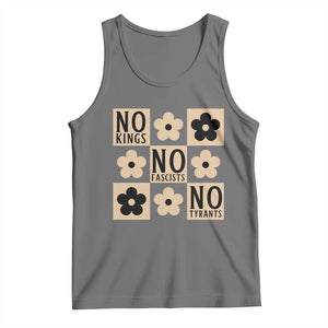 No Kings Wildflower Retro Boho Floral Tank Top TS12 Black Heather Print Your Wear