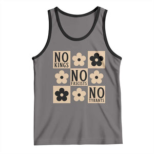 No Kings Wildflower Retro Boho Floral Tank Top TS12 Deep Heather Black Print Your Wear