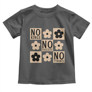 No Kings Wildflower Retro Boho Floral Toddler T Shirt TS12 Dark Heather Print Your Wear