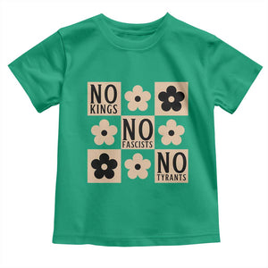 No Kings Wildflower Retro Boho Floral Toddler T Shirt TS12 Irish Green Print Your Wear