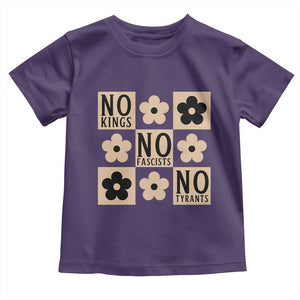 No Kings Wildflower Retro Boho Floral Toddler T Shirt TS12 Purple Print Your Wear