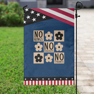 No Kings Wildflower Retro Boho Floral Garden Flag TS12 Classic Blue Black Print Your Wear