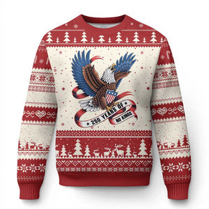 No Kings Ugly Christmas Sweater USA 250th Anniversary Freedom Eagle TS12 Beige Red Print Your Wear