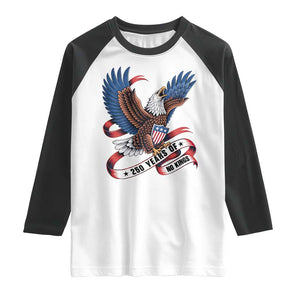 No Kings Raglan Shirt USA 250th Anniversary Freedom Eagle TS12 White Black Print Your Wear