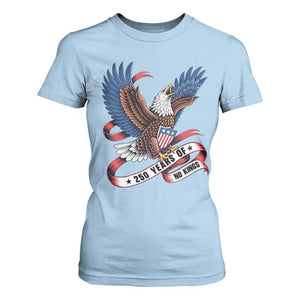 No Kings T Shirt For Women USA 250th Anniversary Freedom Eagle TS12 Light Blue Print Your Wear