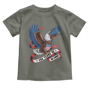 No Kings Toddler T Shirt USA 250th Anniversary Freedom Eagle TS12 Military Green Print Your Wear