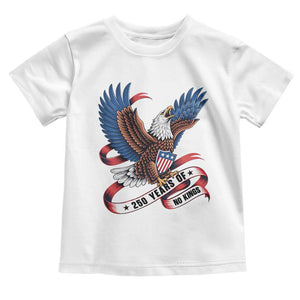 No Kings Toddler T Shirt USA 250th Anniversary Freedom Eagle TS12 White Print Your Wear
