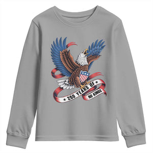 No Kings Youth Sweatshirt USA 250th Anniversary Freedom Eagle TS12 Sport Gray Print Your Wear